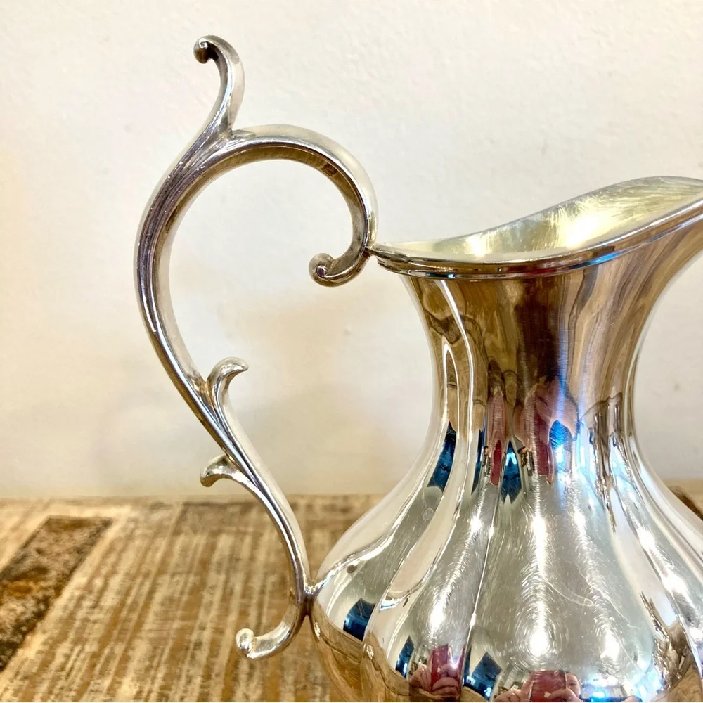 Silver Plated Creamer Reed & Barton Winthrop Pumpkin #1795 Cottagecore Kitchen - Picture 9 of 14